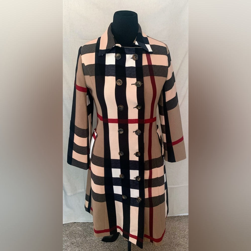 Double breasted plaid  coat